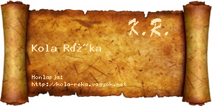 Kola Réka névjegykártya